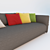 Contemporary Triple Sofa with Cushions 3D model small image 3