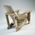 Natural Wood Adirondack Chair 3D model small image 2