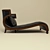 Briarwood Chaise Lounge: Bentley Black Leather Upholstery 3D model small image 2