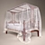 Antique Canopy Bed: English-Indian Style 3D model small image 3