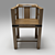 Rustic Wood Chair 3D model small image 1