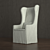 Elegant Belgian Wingback Slipcover 3D model small image 1