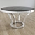 Valentino Dining Table: Polished Stainless Steel & Black Glass 3D model small image 1