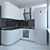 Elegant Monochrome Kitchen by Beltorgkompani 3D model small image 1