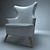 Sleek & Stylish Modern Armchair 3D model small image 2