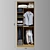 Square Mesh Wardrobe with Clothes 3D model small image 1