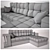 Barcelona Leather Sofa 3D model small image 2