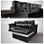 Barcelona Leather Sofa 3D model small image 3