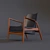 Sleek Seal Lounge Chair 3D model small image 1