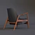 Sleek Seal Lounge Chair 3D model small image 2