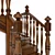 Russian Style Wooden Staircase 3D model small image 2