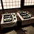 Japanese Tableware Set: Table & Pillows 3D model small image 2