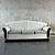 Elegant Dark Wood Sofa 3D model small image 1