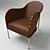 Luxury Leather Bruno Armchair 3D model small image 1