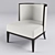 Contemporary Grey Velvet Armchair 3D model small image 1