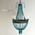 Turquoise Beads Chandelier: Elegant Six-Light Fixture 3D model small image 1