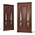 Custom Carved Wood Door 3D model small image 1