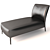 Elegant Leather Chaise Longue 3D model small image 1