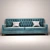 Velvet Capitone Back Sofa 3D model small image 1