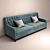 Velvet Capitone Back Sofa 3D model small image 2