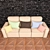 Modern Triple Seater Sofa 3D model small image 3