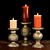 Elegant Candle Trio Set 3D model small image 1