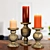 Elegant Candle Trio Set 3D model small image 2