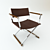 Luxury Dark Brown Directors Chair 3D model small image 1