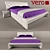 Versatile Bed Set: Three Sizes, Soft Side Tables & Storage Ottoman 3D model small image 1