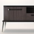 Modern Caviar Veneer TV Console 3D model small image 2