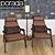 Elegant Ash Armchair & Walnut Floor Lamp 3D model small image 3