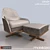 Italian Elegance: Cindy Chair & Ottoman 3D model small image 1