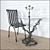 Forged Iron Chair, Table & Candlestick 3D model small image 1