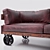 Vintage Railway Leather Sofa 3D model small image 2