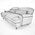 De Padova Raffles - Stylish Two-Seater Sofa 3D model small image 2