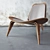 Wegner Shell Chair - Wood Base, Leather Upholstery 3D model small image 1