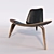 Wegner Shell Chair - Wood Base, Leather Upholstery 3D model small image 3