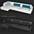 Elegant Leather Corner Sofa 3D model small image 1