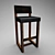 Brazilia Barstool: Birch Plywood, Bull Leather, 860mm Height 3D model small image 1