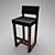 Brazilia Barstool: Birch Plywood, Bull Leather, 860mm Height 3D model small image 3