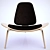 Sleek Shell Lounge Chair 3D model small image 2