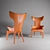 Driade Lou Reed: Orange, Fiberglass & Leather 3D model small image 3