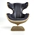 Vintage VIO Leather Armchair on Plastic Base 3D model small image 2