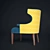 Retro Chic Yellow Armchair 3D model small image 2