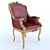 Elegant Cherry Patina Elbow Chair 3D model small image 2