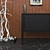 Minimalist Black Credenza: Compact Design, Adjustable Shelves 3D model small image 2