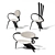 Modern and Stylish Brazo Chairs 3D model small image 1