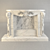 Elegant White Marble Fireplace 3D model small image 1