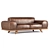 Italian Oxford Leather Sofa 3D model small image 1