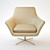 Sleek Leather Swivel Lounge Chair 3D model small image 1
